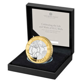 Celebrating the Life and Work of H.G. Wells 2021 UK £2 Silver Proof Piedfort Coin
