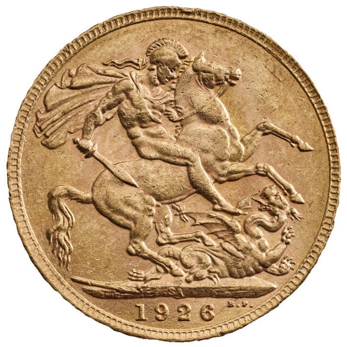 1926 George V Sovereign, South Africa Mint Mark