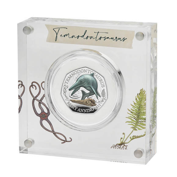 Temnodontosaurus 2021 UK Silver Proof Colour 50p Coin