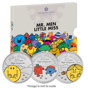 The Mr. Men Little Miss 2021 UK Brilliant Uncirculated Coloured Three-Coin Series