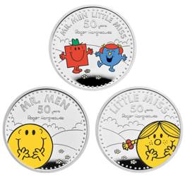 The Mr. Men Little Miss 2021 UK One Ounce Silver Proof Three-Coin Series