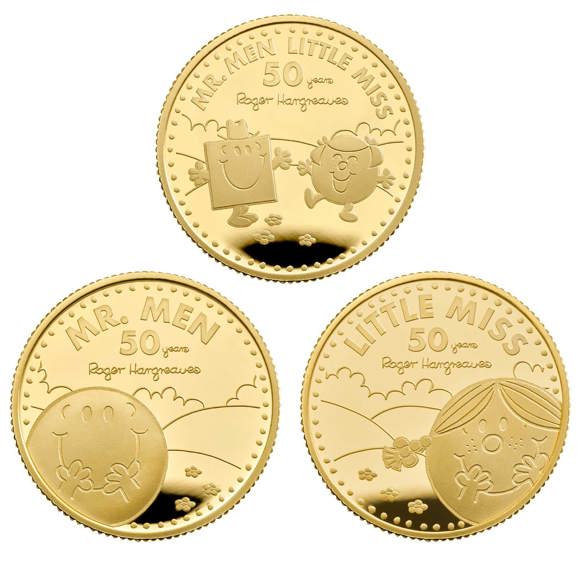 The Mr. Men Little Miss 2021 UK Quarter-Ounce Gold Proof Three-Coin Series