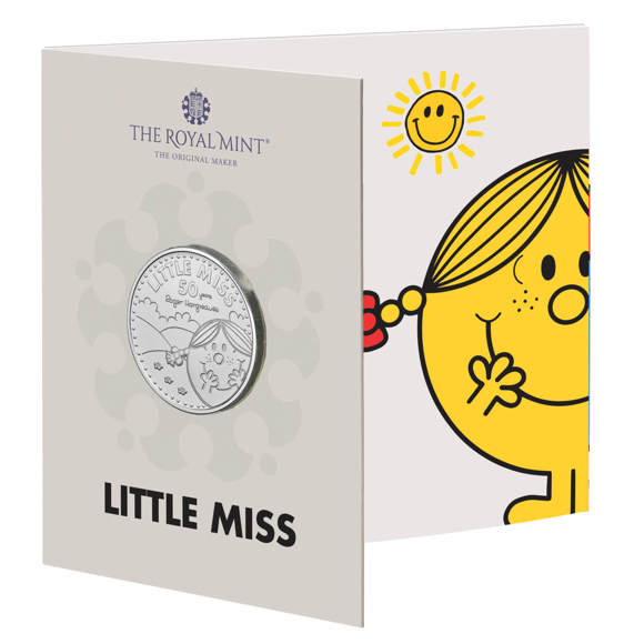 Little Miss Sunshine – The 50th Anniversary of Mr. Men Little Miss 2021 UK £5 Brilliant Uncirculated Coin