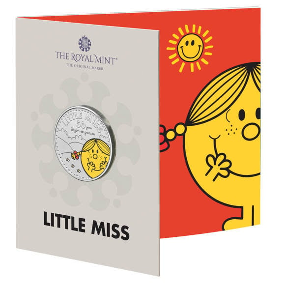 Little Miss Sunshine – The 50th Anniversary of Mr. Men Little Miss 2021 UK £5 Brilliant Uncirculated Coloured Coin