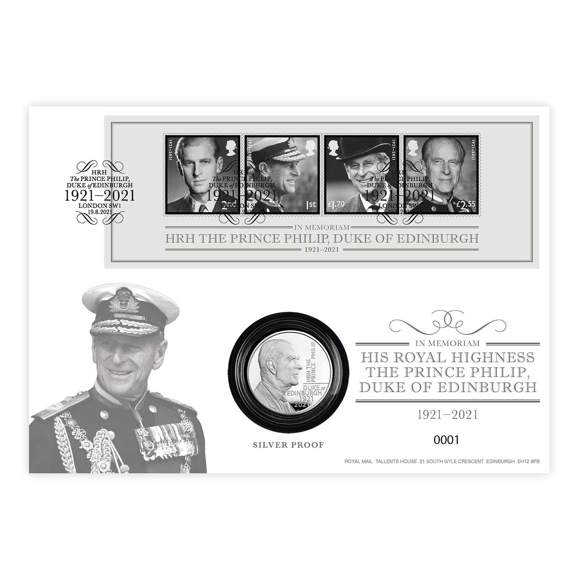 In Memoriam HRH, The Duke of Edinburgh £5 Silver Proof Coin Cover