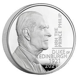 HRH The Prince Philip, Duke of Edinburgh 2021 UK £5 Silver Proof Piedfort Coin