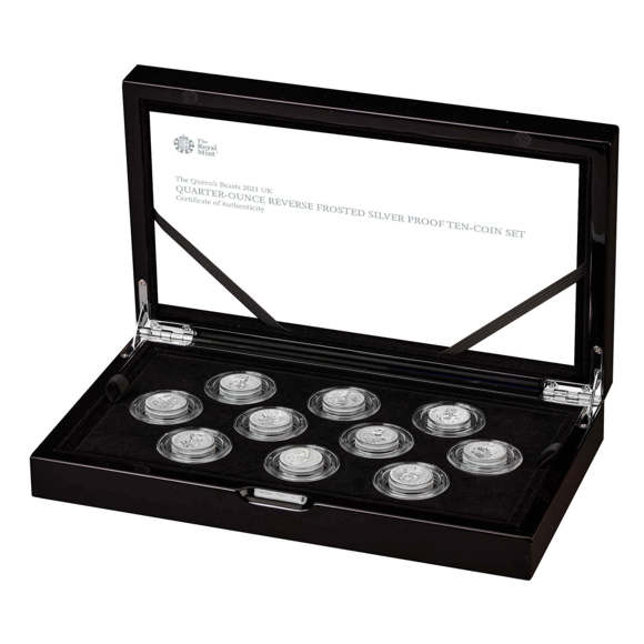 The Queen’s Beasts 2021 UK Quarter-Ounce Silver Proof Ten-Coin Set