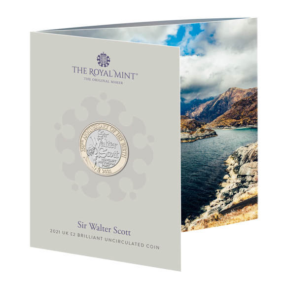The 250th Anniversary of the Birth of Sir Walter Scott 2021 UK £2 Brilliant Uncirculated Coin