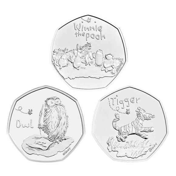 Winnie the Pooh & Friends 2021 UK 50p Brilliant Uncirculated Coin - 3 Coin Series