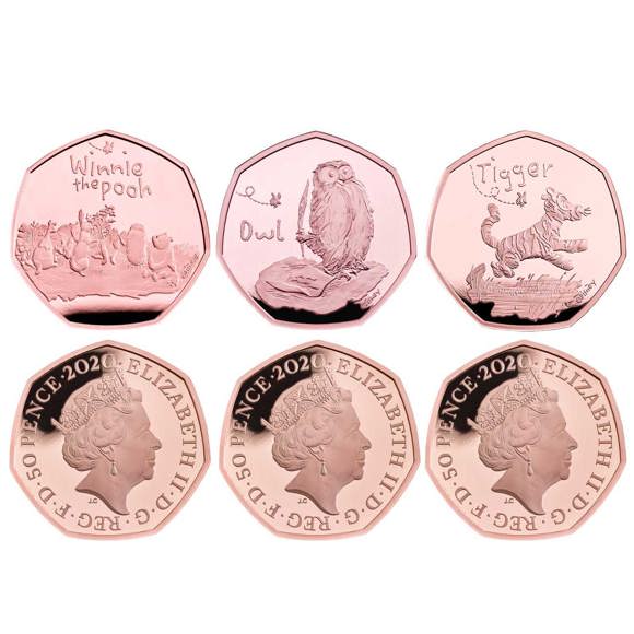 The Winnie the Pooh and Friends 2021 and 2022 UK Gold Proof Six-Coin Series 