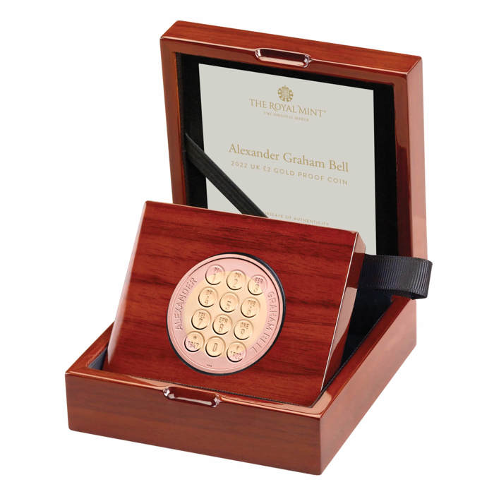Alexander Graham Bell 2022 UK £2 Gold Proof Coin 