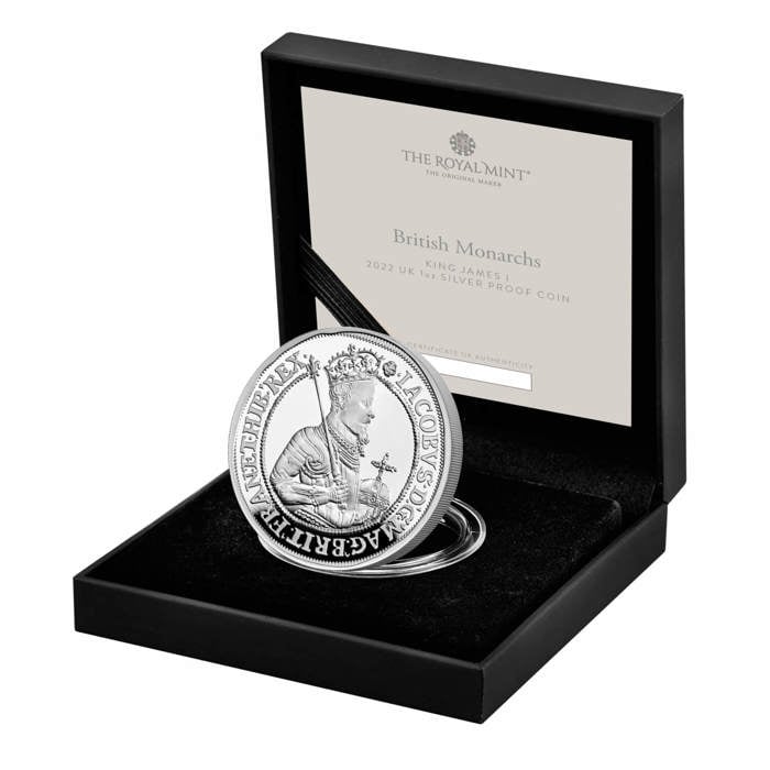 British Monarchs King James I 2022 UK 1oz Silver Proof Coin