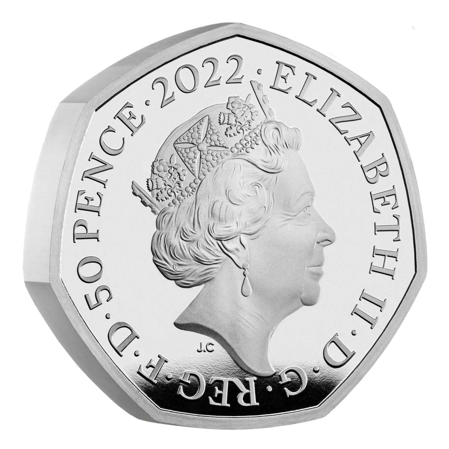 2022 エリザベス2世 BBC創立100周年記念 50ペンス銀貨PF69 BBC 100th Anniversary 2022 50p Silver Proof Piedfort Coin
