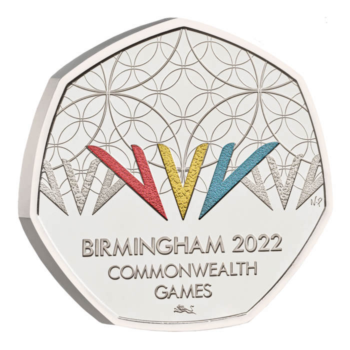 Birmingham 2022 Commonwealth Games UK 50p Brilliant Uncirculated Coloured 4- coin collectors set
