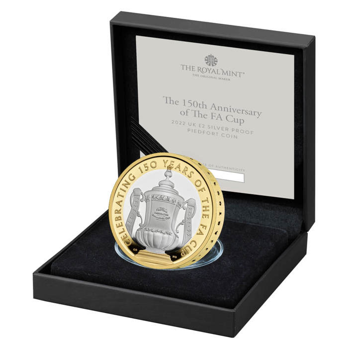 The 150th Anniversary of the FA Cup 2022 UK £2 Silver Proof Piedfort Coin