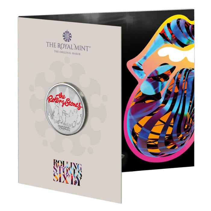 The Rolling Stones 2022 UK £5 Brilliant Uncirculated Colour Coin