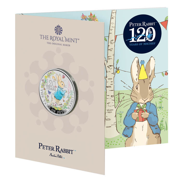 Peter Rabbit™ 2022 UK £5 Brilliant Uncirculated Colour Coin