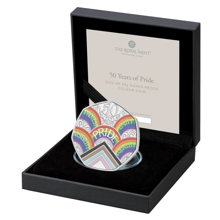 50 Years of Pride 2022 UK 50p Silver Proof Coloured Coin