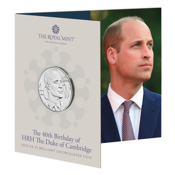The 40th Birthday of HRH The Duke of Cambridge 2022 UK £5 Brilliant Uncirculated Coin 