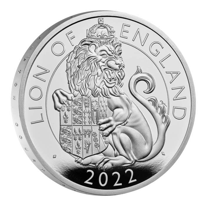 The Royal Tudor Beasts The Lion of England 2022 UK Silver Proof Two-Coin Set