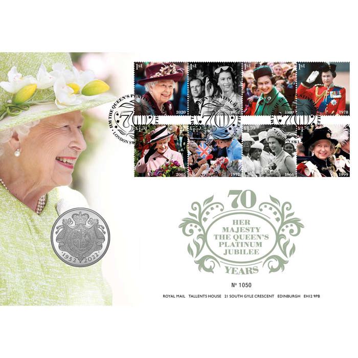 The Platinum Jubilee of Her Majesty The Queen 2022 UK £5 Brilliant Uncirculated Coin Cover