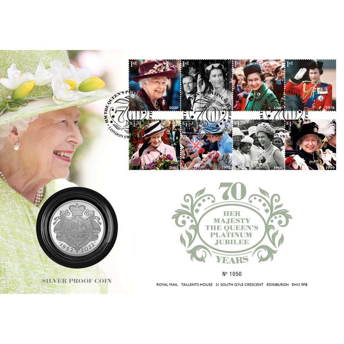 The Platinum Jubilee of Her Majesty The Queen 2022 UK £5 Silver Proof Coin Cover