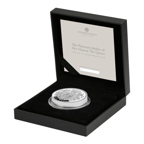 The Platinum Jubilee of Her Majesty The Queen 2022 UK 2oz Silver Proof Coin 