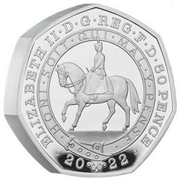 The Platinum Jubilee of Her Majesty The Queen 2022 UK 50p Silver Proof Piedfort Coin 