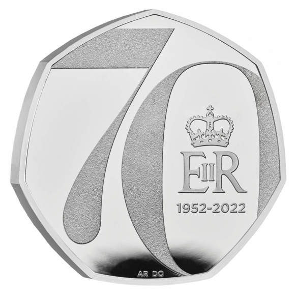 The Platinum Jubilee of Her Majesty The Queen 2022 UK 50p Silver Proof Coin 