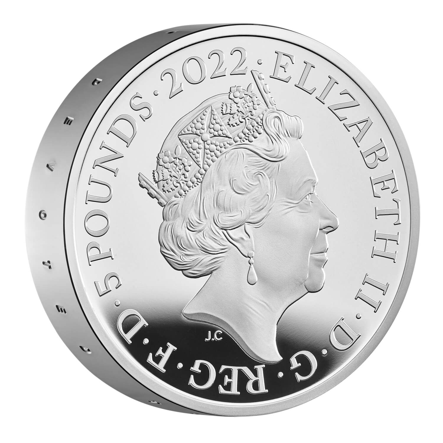 Queen's Reign Charity Patronage 2022 £5 Silver Proof Piedfort Coin