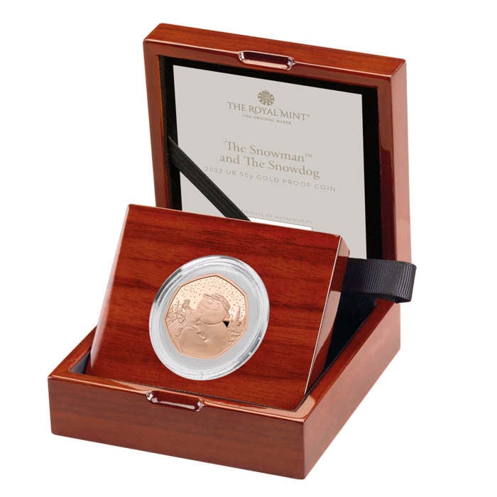 The Snowman™ and The Snowdog 2022 50p Gold Proof Coin