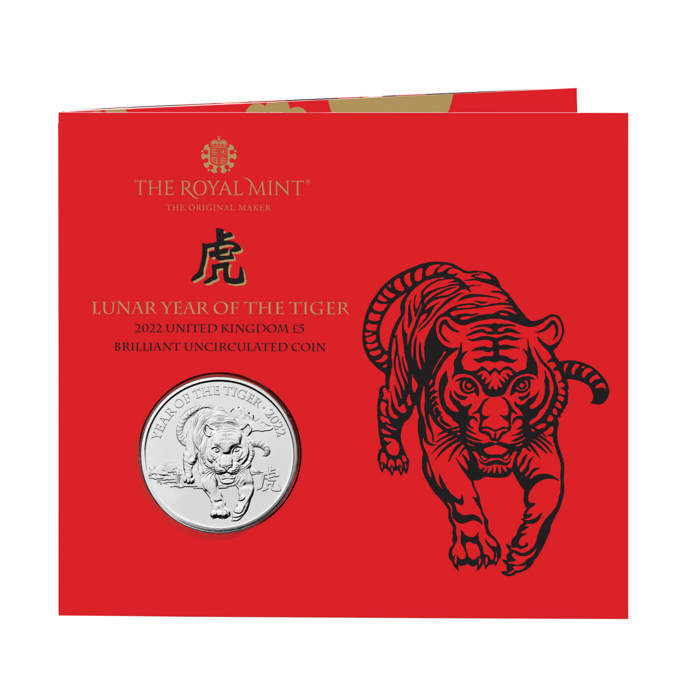 Lunar Year of the Tiger 2022 United Kingdom £5 Brilliant Uncirculated Coin		