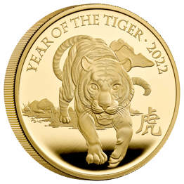 Lunar Year of the Tiger 2022 United Kingdom Five-Ounce Gold Proof Coin
