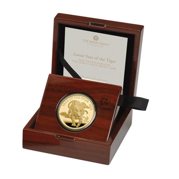 Lunar Year of the Tiger 2022 United Kingdom One Ounce Gold Proof Coin
