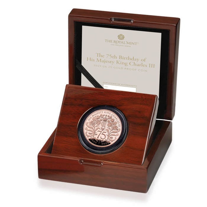 The 75th Birthday of His Majesty King Charles III 2023 UK £5 Gold Proof Coin