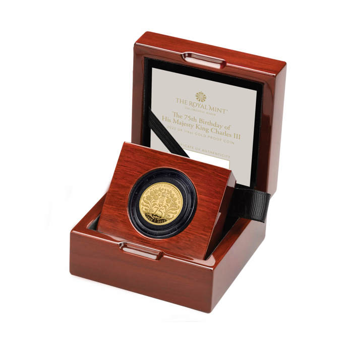 The 75th Birthday of His Majesty King Charles III 2023 UK 1/4oz Gold Proof Coin