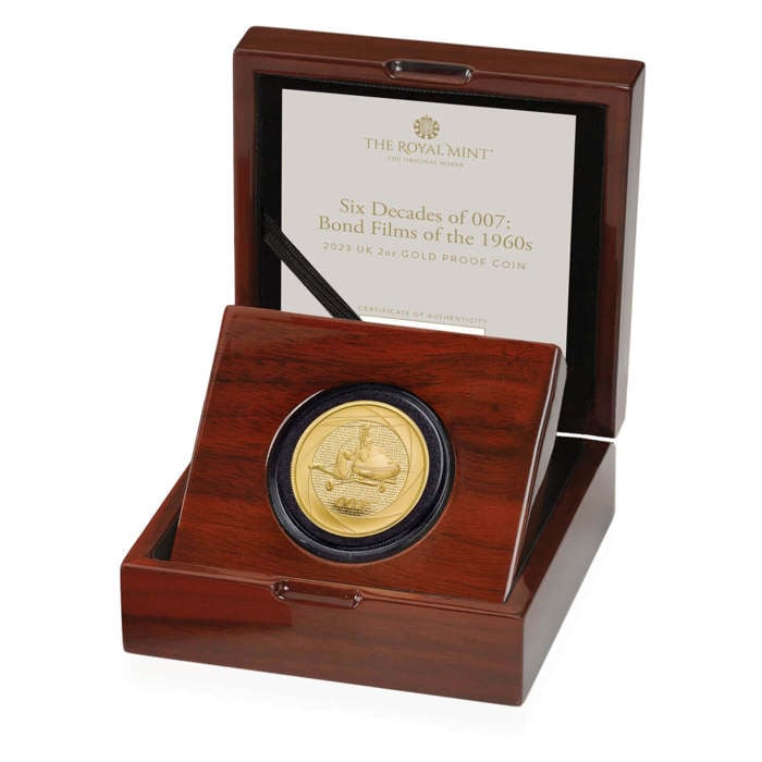 Bond Films of the 1960s 2023 UK 2oz Gold Proof Coin 