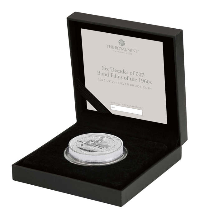 Bond Films of the 1960s 2023 UK 2oz Silver Proof Coin 