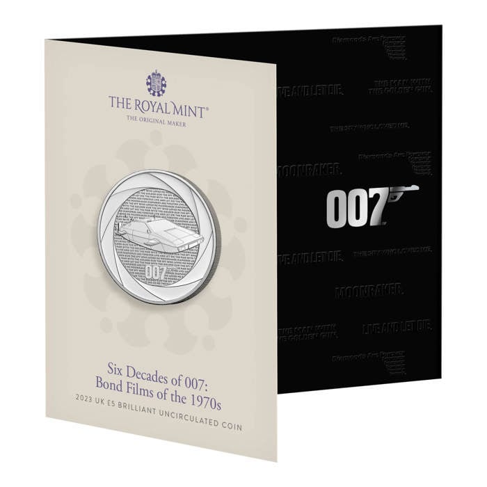 Bond Films of the 1970s 2023 UK £5 Brilliant Uncirculated Coin 