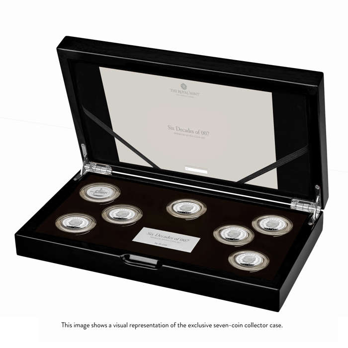 Six Decades of 007 1oz Silver Proof Collection in Case