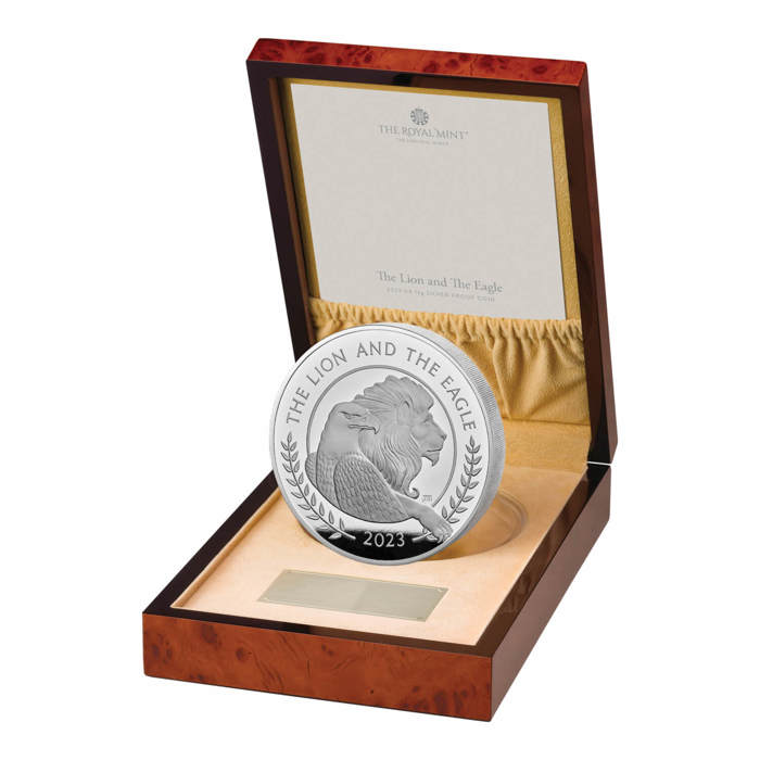 The Lion and The Eagle 2023 UK 1kg Silver Proof Coin