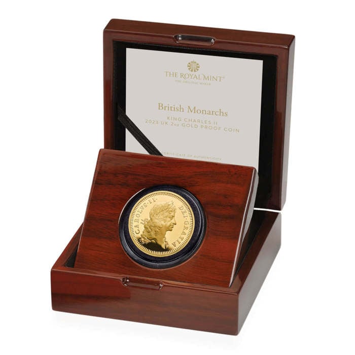 British Monarchs King Charles II 2023 UK 2oz Gold Proof Coin