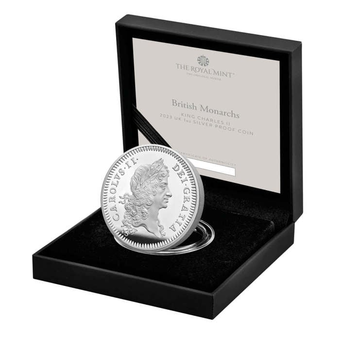 British Monarchs King Charles II 2023 UK 1oz Silver Proof Coin
