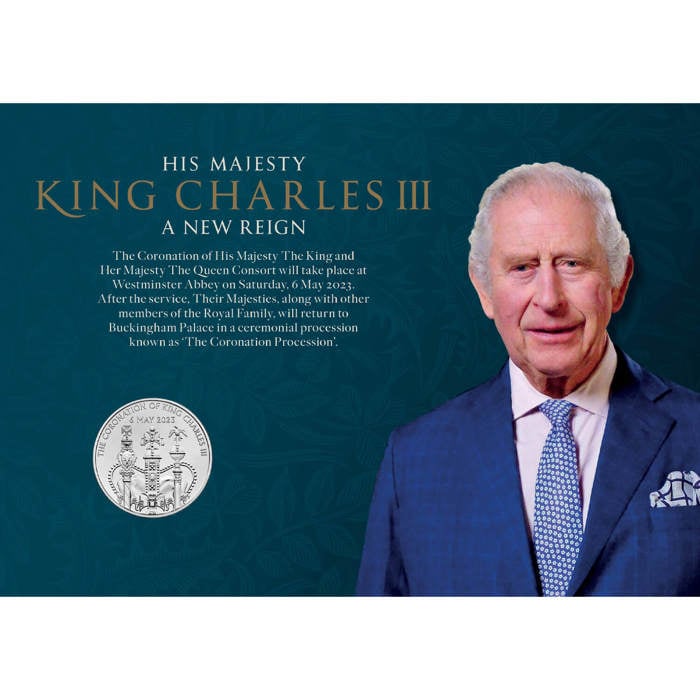 The Coronation of His Majesty King Charles III 2023 UK £5 Brilliant Uncirculated Coin Cover
