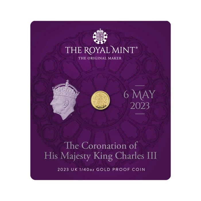 The Coronation of His Majesty King Charles III 2023 UK 1/40th oz Gold Proof Coin 