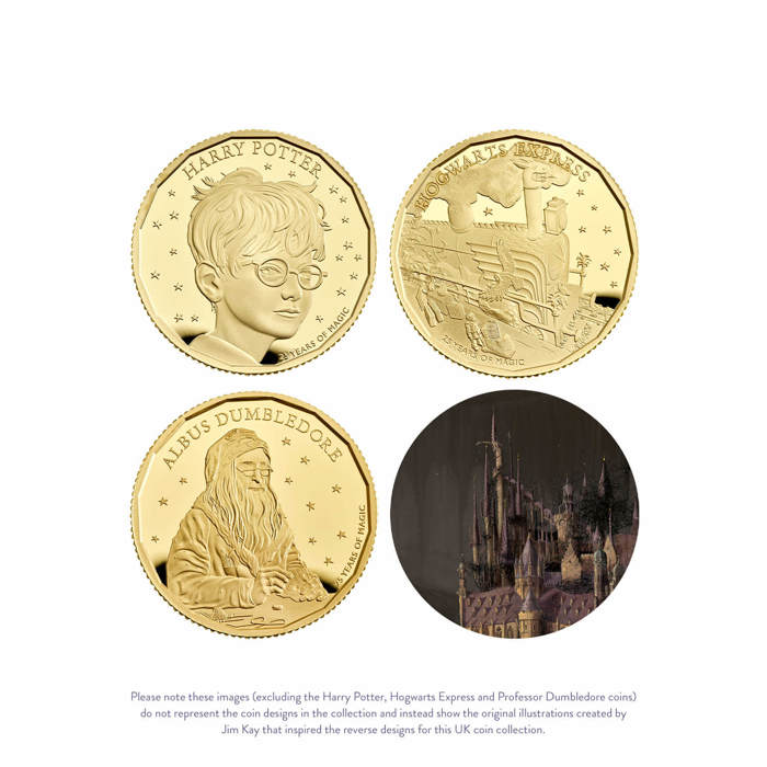 Harry Potter 2022 UK Quarter Ounce Gold Proof Four-Coin Collection
