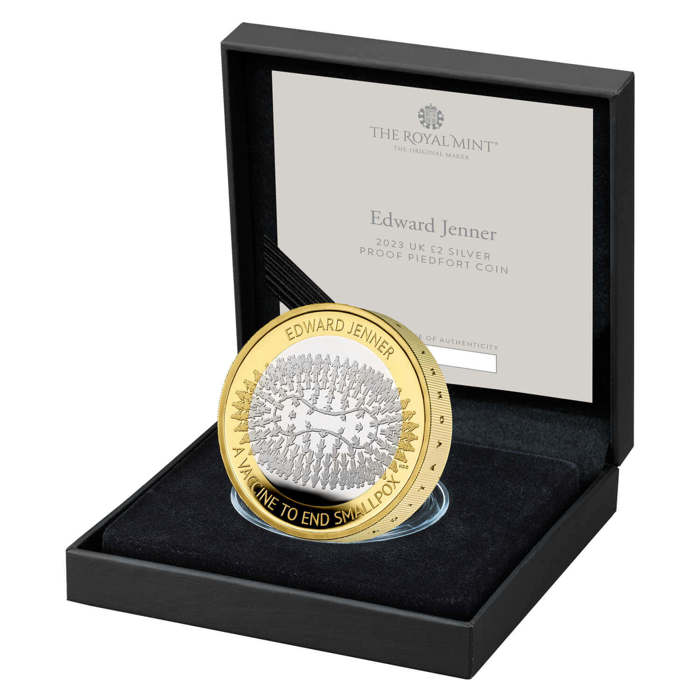Edward Jenner 2023 UK ï¿½2 Silver Proof Piedfort Coin