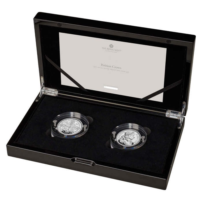 Great Engravers Petition Crown 2023 UK 2oz Silver Proof Two-Coin Set
