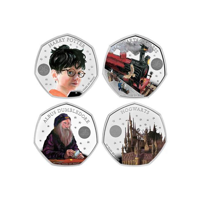 Harry Potter 2022 UK 50p Colour Silver Proof Four-Coin Collection