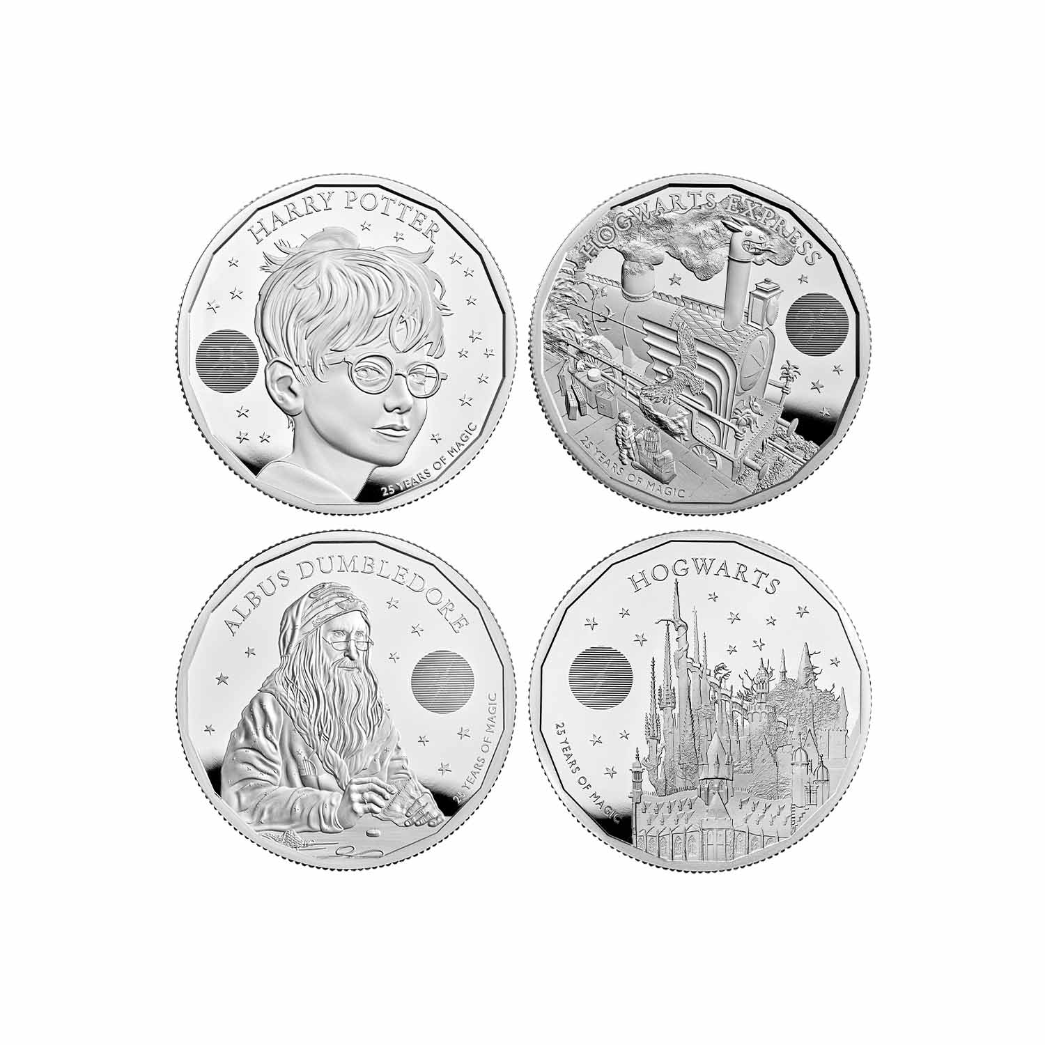 Harry Potter 2022 1 oz Silver Proof Four-Coin Collection Royal Mint